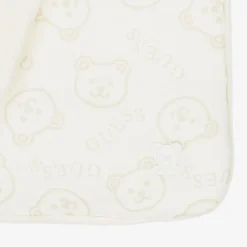 Guess Ivory Cotton Teddy Bear Blanket (92cm) Discount