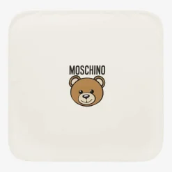 Moschino Baby Ivory Cotton Teddy Bear Blanket (72cm) Outlet