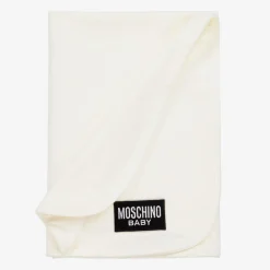 Moschino Baby Ivory Cotton Teddy Bear Blanket (72cm) Outlet