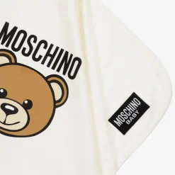 Moschino Baby Ivory Cotton Teddy Bear Blanket (72cm) Outlet