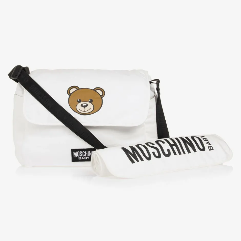Moschino Baby Ivory Cotton Teddy Bear Changing Bag (49cm) Hot