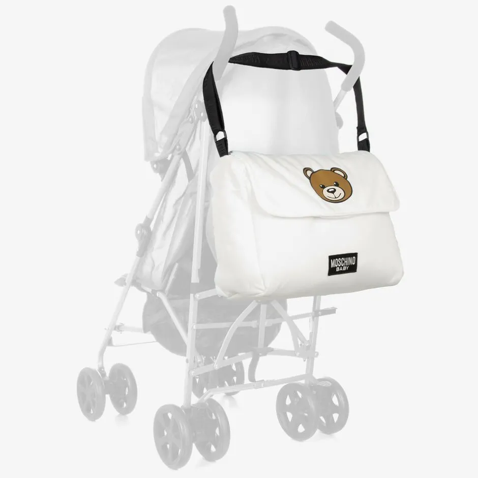 Moschino Baby Ivory Cotton Teddy Bear Changing Bag (49cm) Hot
