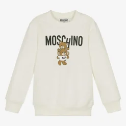 Moschino Kid-Teen Ivory Cotton Teddy Bear Sweatshirt Best