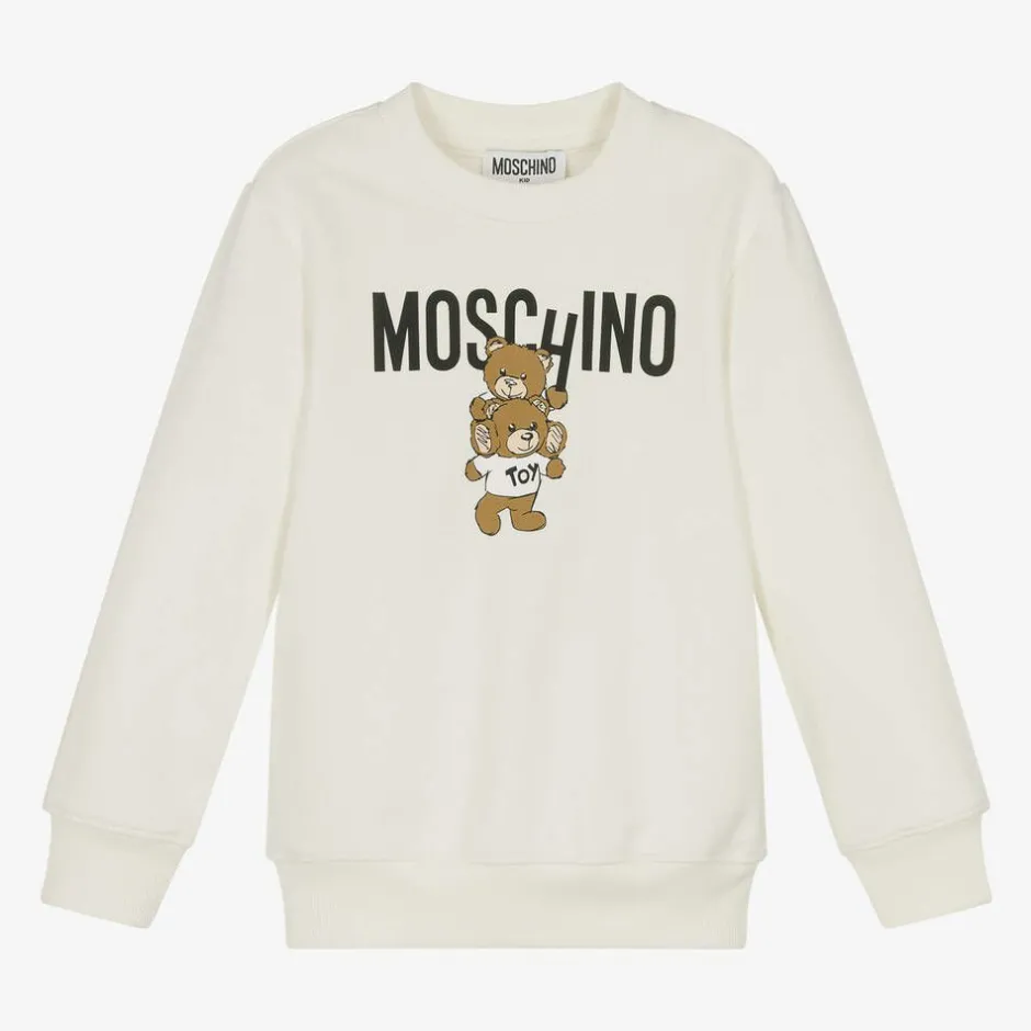 Moschino Kid-Teen Ivory Cotton Teddy Bear Sweatshirt Best