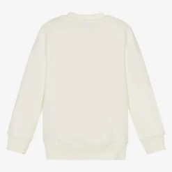 Moschino Kid-Teen Ivory Cotton Teddy Bear Sweatshirt Clearance