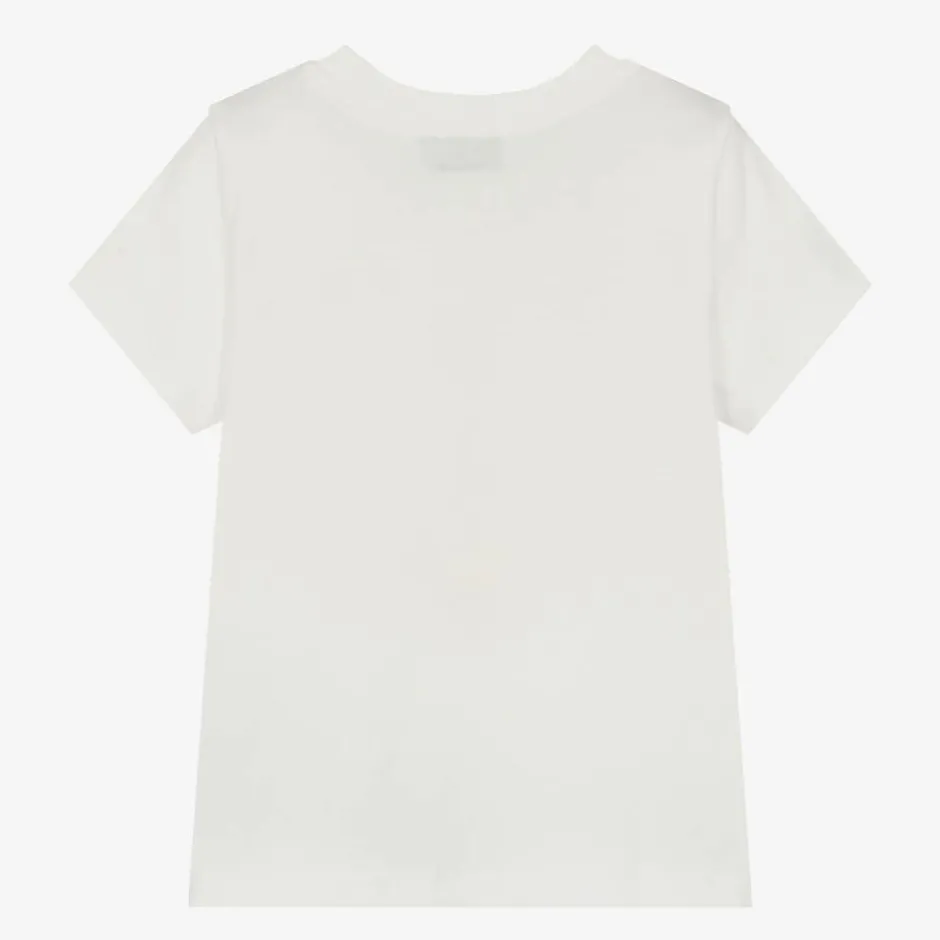 Moschino Kid-Teen Ivory Cotton Teddy Bear T-Shirt