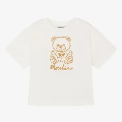 Moschino Kid-Teen Ivory Cotton Teddy Bear T-Shirt Online