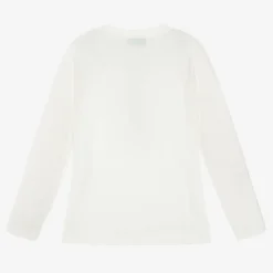 Moschino Kid-Teen Ivory Cotton Tie Print Top Discount