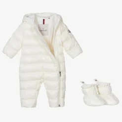 Moncler Enfant Ivory Down Padded Indro Puffer Snowsuit Discount