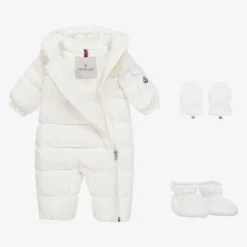 Moncler Enfant Ivory Down Padded Sefou Baby Snowsuit Best