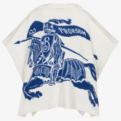 Burberry Ivory EKD Wool & Cashmere Poncho Sale