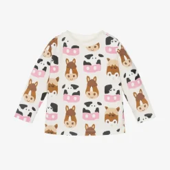 Stella McCartney Kids Ivory Farm Animal Organic Cotton Top Hot