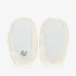 Tartine et Chocolat Ivory Faux Fur Baby Booties Best