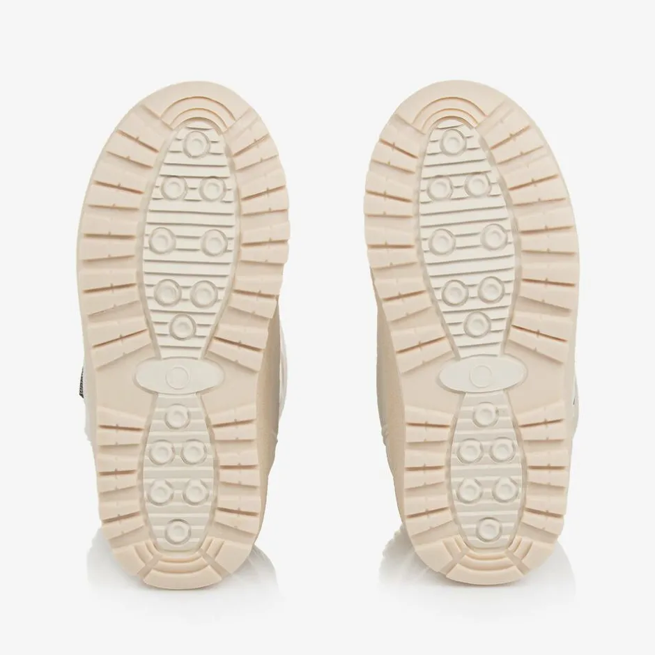 Calvin Klein Ivory Faux Leather Snow Boots Sale