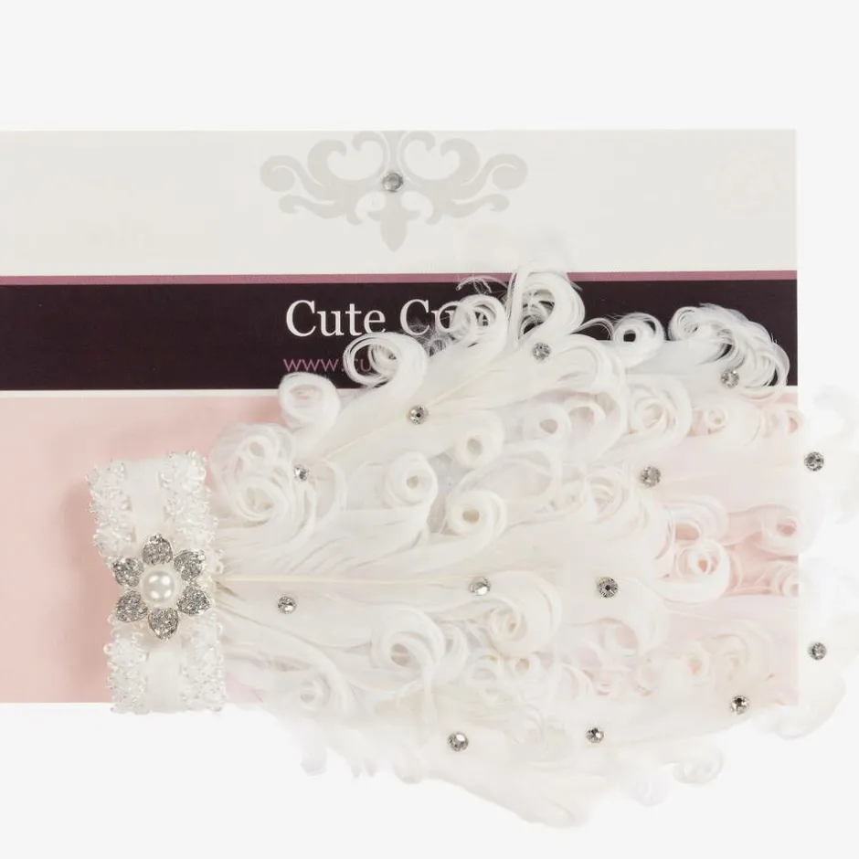 Cute Cute Ivory Feather Headband Hot