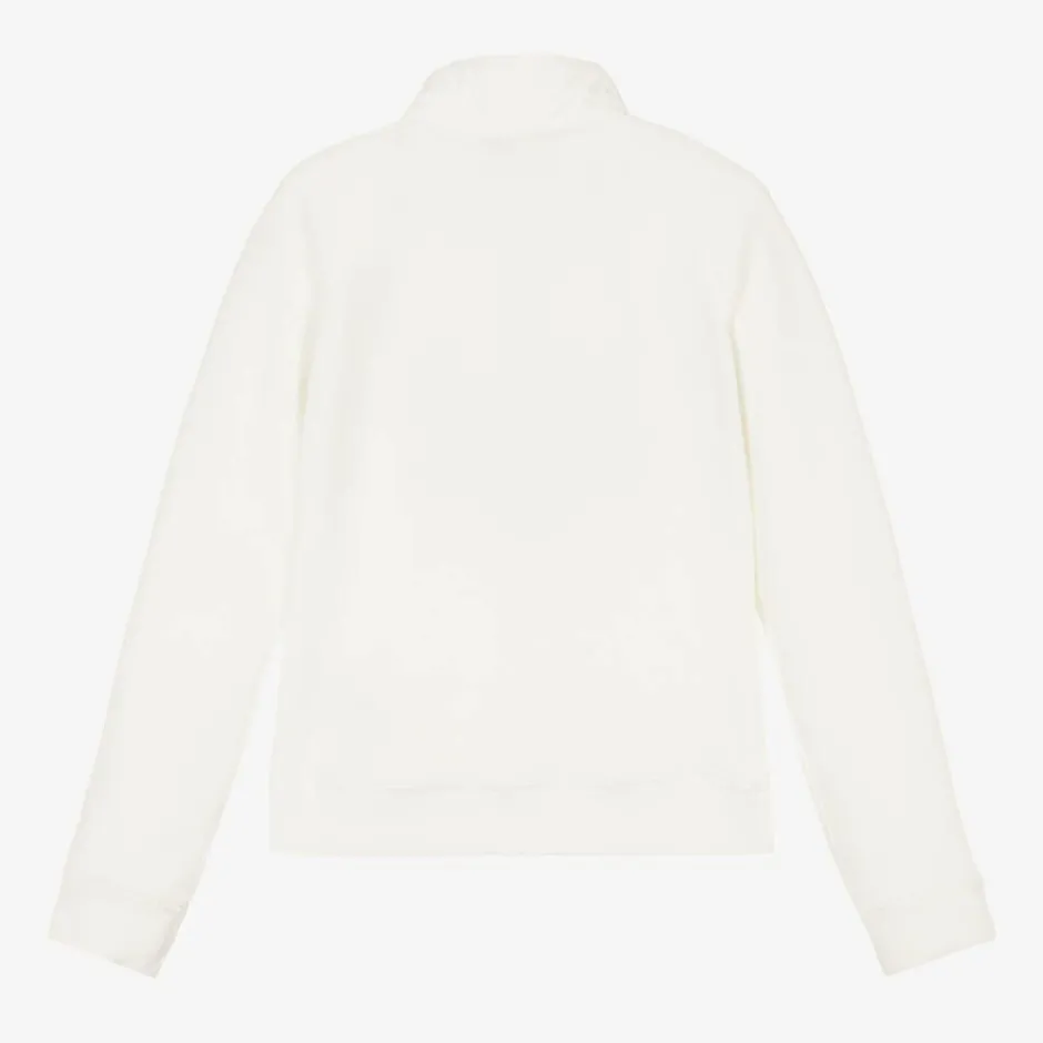 Moncler Enfant Ivory Fleece Zip-Up Top Clearance