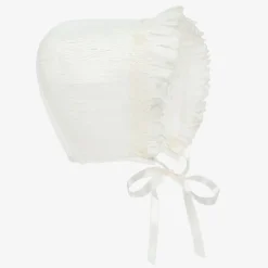 Sarah Louise Ivory Hand-Smocked Bonnet Discount