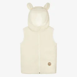 Jamiks Ivory Hooded Bouclé Fleece Gilet Clearance