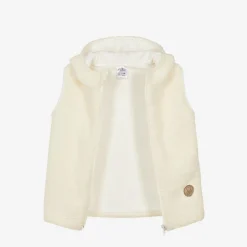 Jamiks Ivory Hooded Bouclé Fleece Gilet Clearance