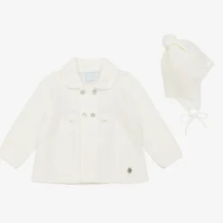 ArtesanĂa Granlei Ivory Knitted Baby Coat & Hat Set