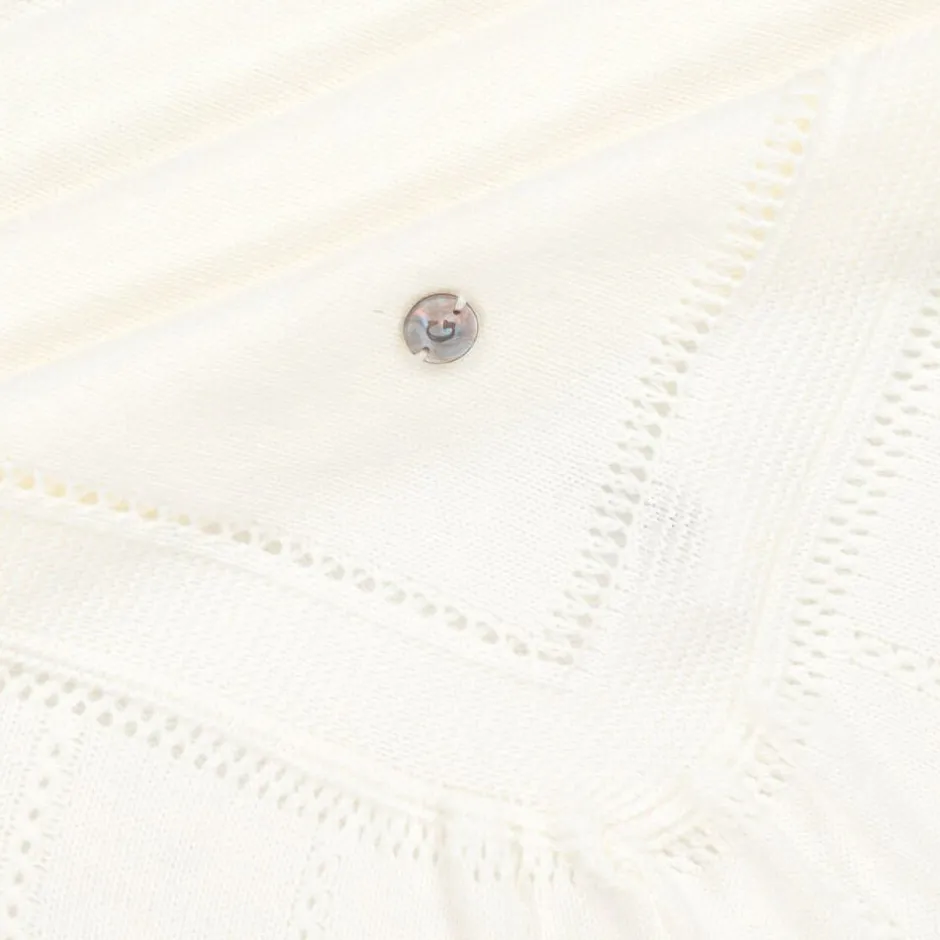 Artesanía Granlei Ivory Knitted Baby Shawl (136cm) Discount