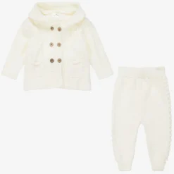 Beau KiD Ivory Knitted Baby Trouser Set New