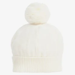 Emile et Rose Ivory Knitted Pom-Pom Hat Outlet