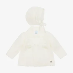 ArtesanĂa Granlei Ivory Knitted Pram Coat & Hat Set