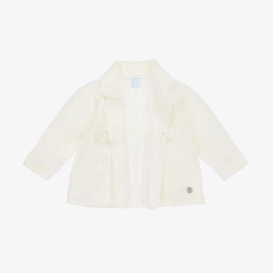 Artesanía Granlei Ivory Knitted Pram Coat & Hat Set