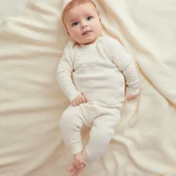 Beatrice amp; George Ivory Knitted Wool & Cotton Trouser Set Outlet