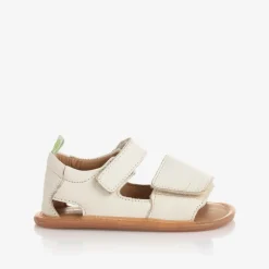Tip Toey Joey Ivory Leather Baby Sandals New