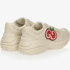 Gucci Ivory Leather Rhyton Trainers Clearance