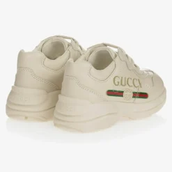 Gucci Ivory Leather Rhyton Trainers Online