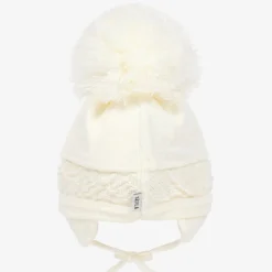 Sätila of Sweden Ivory Malva Knitted Giant Pom-Pom Beanie Sale