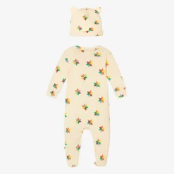 The Bonniemob Ivory Organic Cotton Babygrow & Hat Set Best