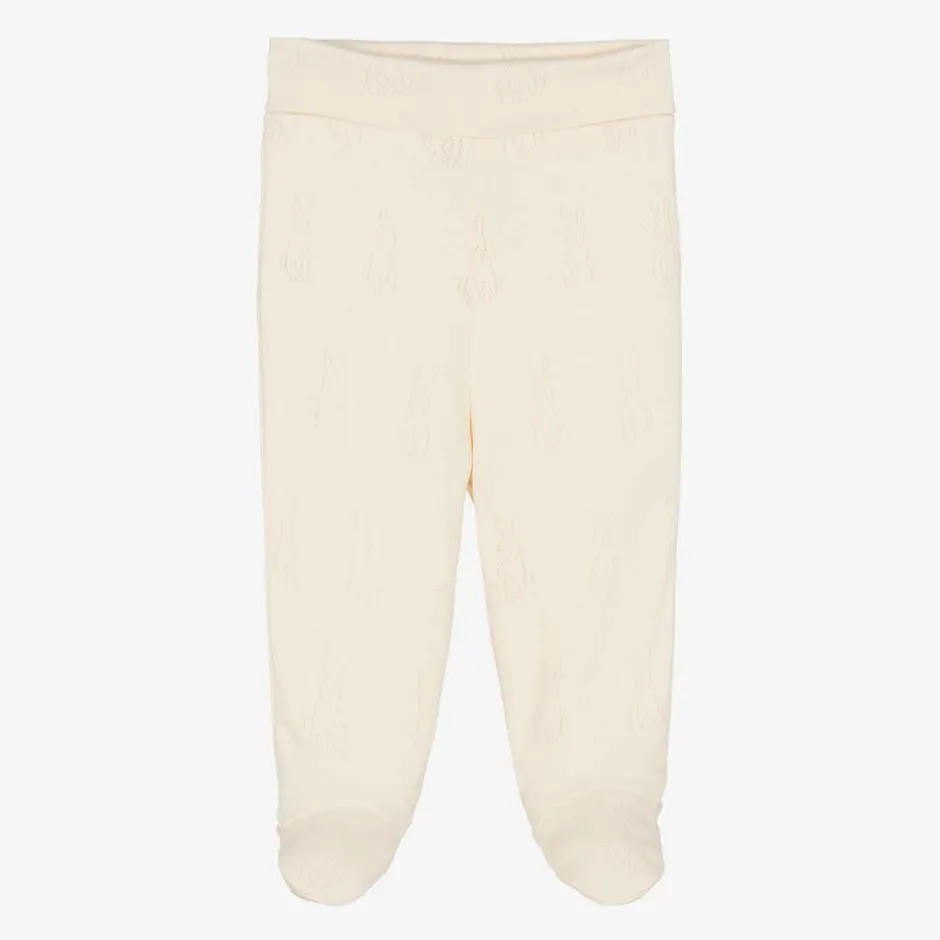 NaturaPura Ivory Organic Cotton Bunny Baby Trousers Sale
