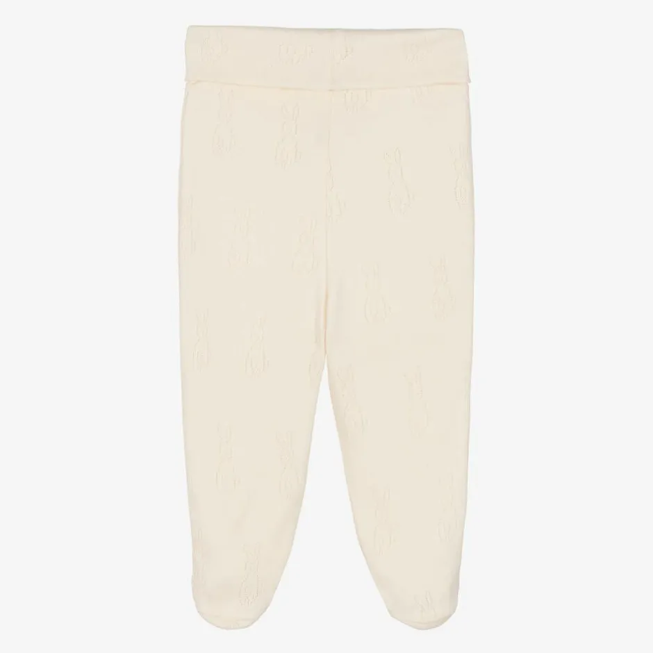 NaturaPura Ivory Organic Cotton Bunny Baby Trousers Sale