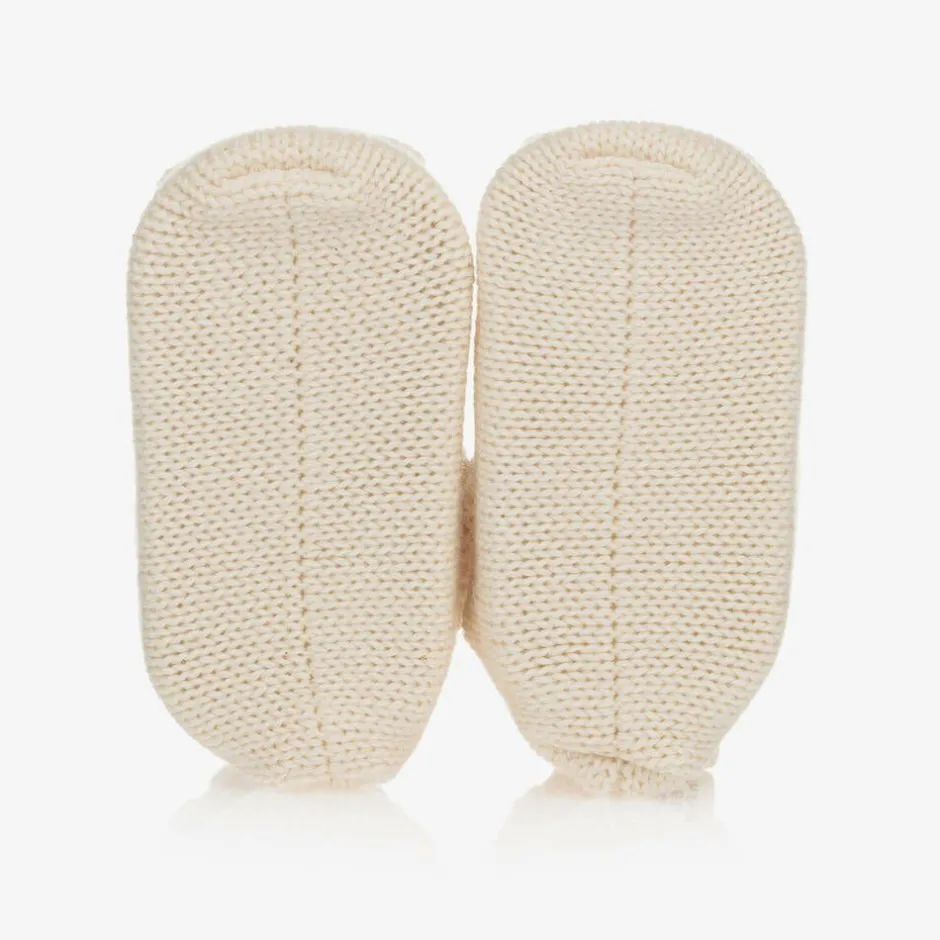 NaturaPura Ivory Organic Cotton Knit Booties Sale
