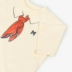 Mini Rodini Ivory Organic Cotton Scarf Print T-Shirt Offwhite Best