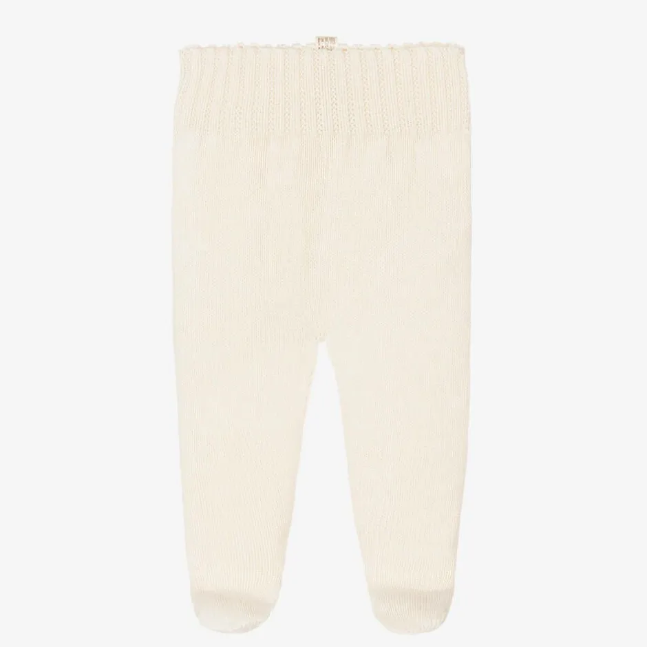 NaturaPura Ivory Organic Cotton-Knit Baby Trousers Hot