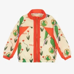 Mini Rodini Ivory Parrot Print Tracksuit Jacket Discount