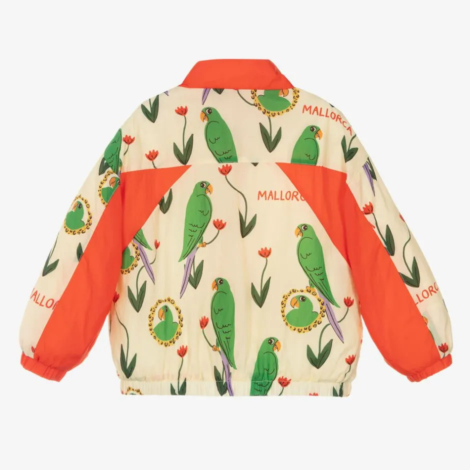 Mini Rodini Ivory Parrot Print Tracksuit Jacket Discount