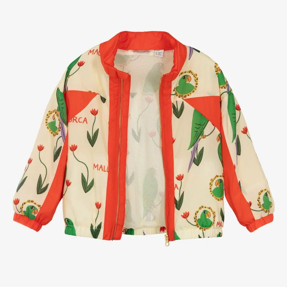 Mini Rodini Ivory Parrot Print Tracksuit Jacket Discount