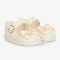 Early Days Ivory Patent Bar Shoes Clearance