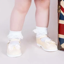 Early Days Ivory Patent Bar Shoes Clearance