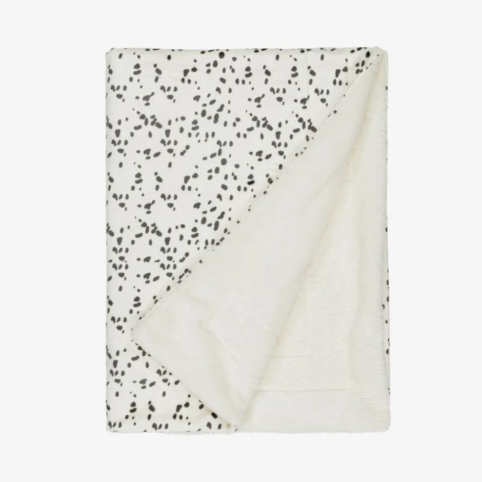 Elodie Ivory Plush Dalmation Print Blanket (98cm) DalmationDots Online