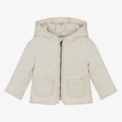 Emporio Armani Ivory Quilted Eagle Logo Baby Jacket Outlet