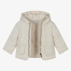 Emporio Armani Ivory Quilted Eagle Logo Baby Jacket Outlet