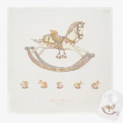 Atelier Choux Paris Ivory Rocking Horse Swaddle & Bib Set Online