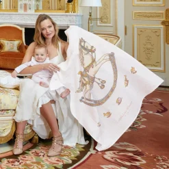 Atelier Choux Paris Ivory Rocking Horse Swaddle & Bib Set Online